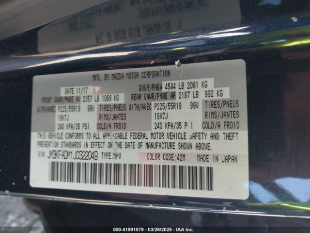 JM3KFADM1J0322049 Mazda Cx-5 Grand Touring