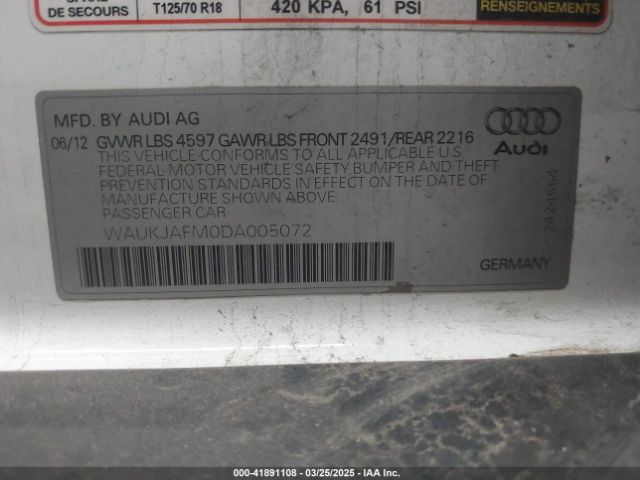 2013 AUDI A3 WAUKJAFM0DA005072 Photo 8