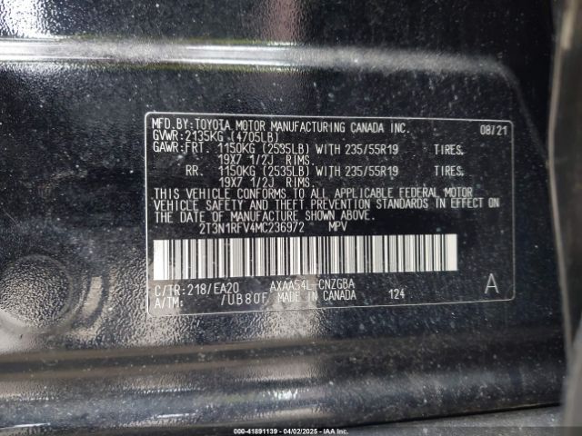 2T3N1RFV4MC236972 Toyota Rav4 Limited