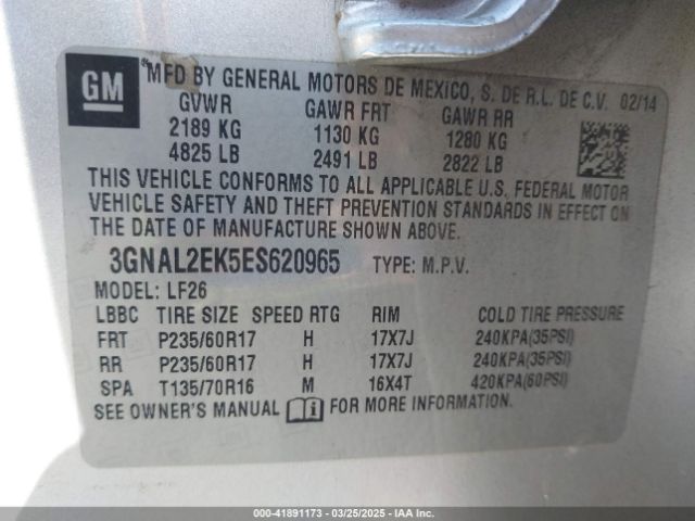 3GNAL2EK5ES620965 Chevrolet Captiva Sport 2ls
