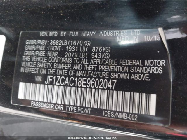 JF1ZCAC18E9602047 Subaru Brz Limited