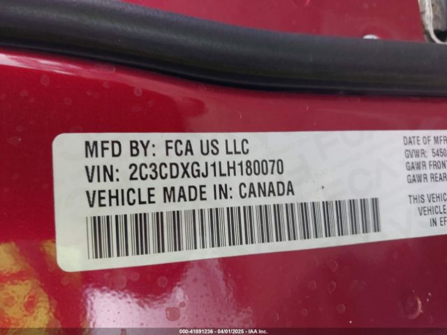 2C3CDXGJ1LH180070 Dodge Charger Scat Pack Widebody Rwd