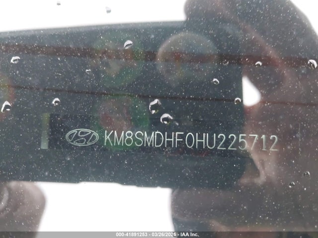KM8SMDHF0HU225712 Hyundai Santa Fe Se