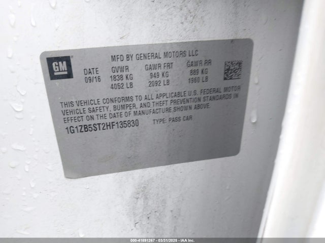 1G1ZB5ST2HF135830 Chevrolet MALIBU LS