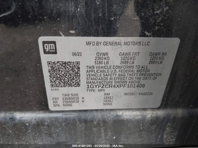 1GYFZCR4XPF101409 Cadillac Xt4 Fwd Premium Luxury