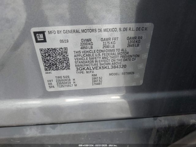 3GKALVEX5KL384320 GMC Terrain Slt