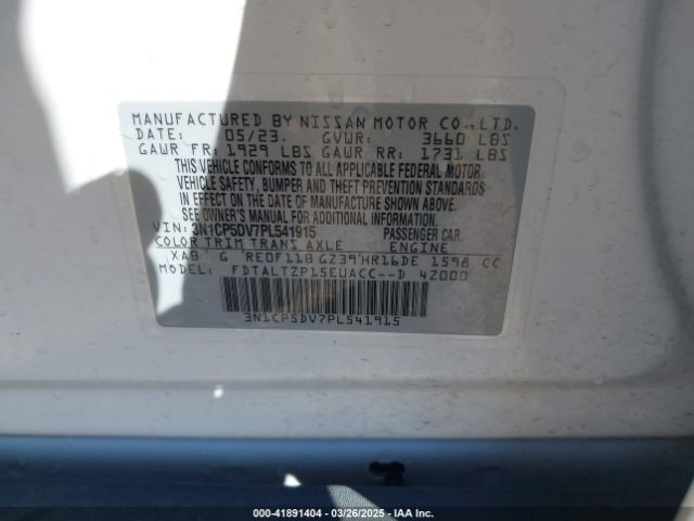 3N1CP5DV7PL541915 Nissan Kicks Sr Xtronic Cvt