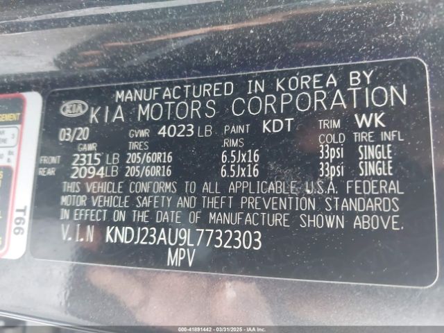 KNDJ23AU9L7732303 KIA SOUL LX