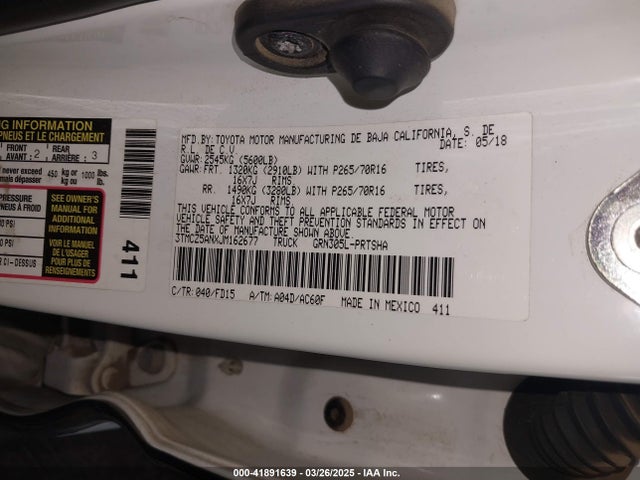 3TMCZ5ANXJM162677 Toyota 2gr-fks