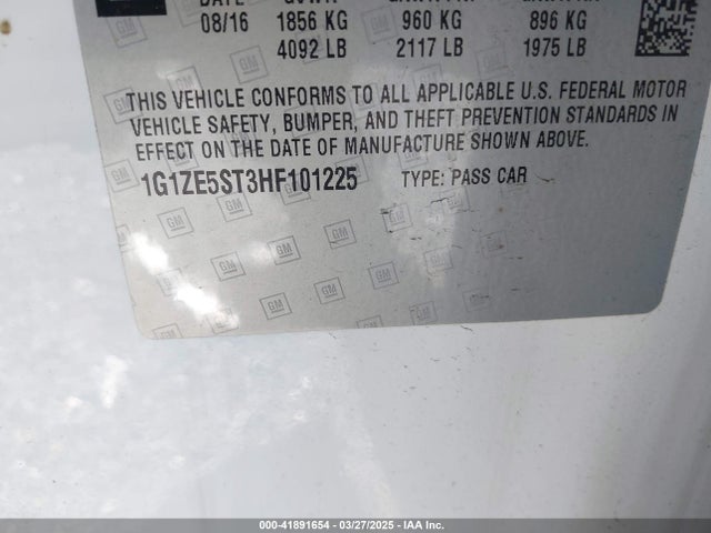 1G1ZE5ST3HF101225 Chevrolet MALIBU 1LT