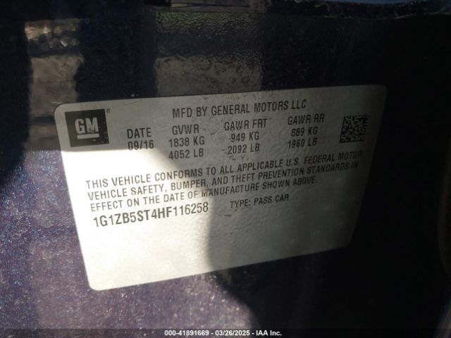 1G1ZB5ST4HF116258 Chevrolet MALIBU LS