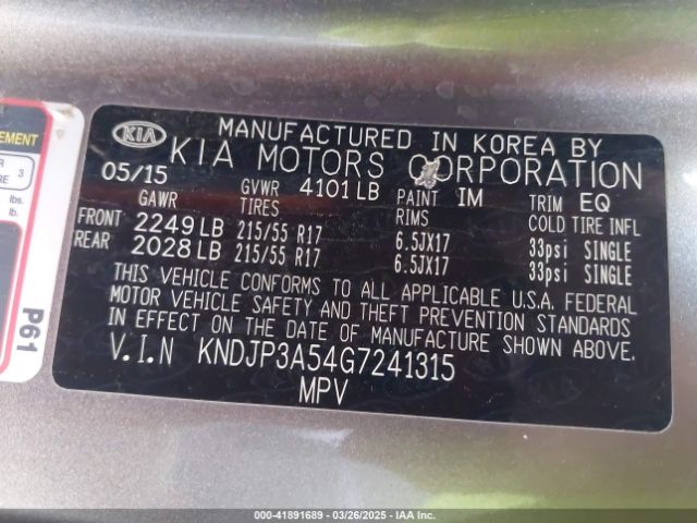 KNDJP3A54G7241315 KIA SOUL +