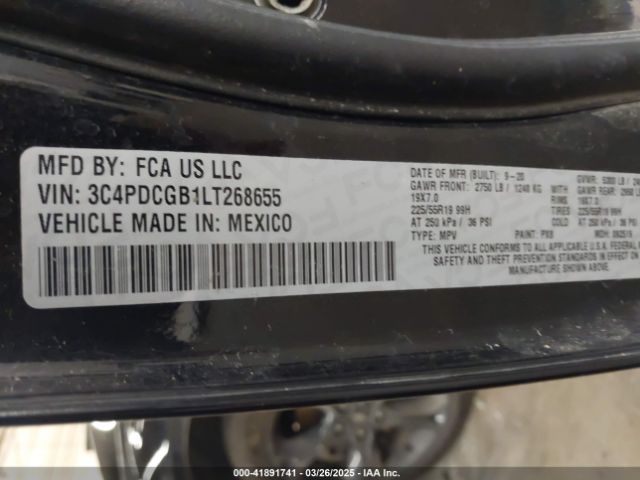 2020 DODGE JOURNEY 3C4PDCGB1LT268655 Photo 8