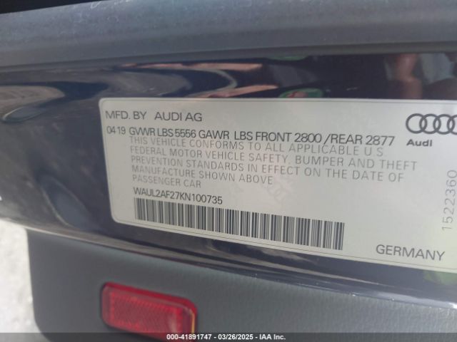 2019 AUDI A6 WAUL2AF27KN100735 Photo 8