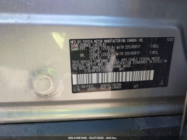 2T3G1RFV0PC325984 Toyota RAV4 LE