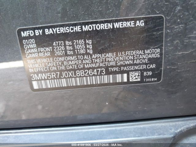 2020 BMW 330I 3MW5R7J0XL8B26473 Photo 8