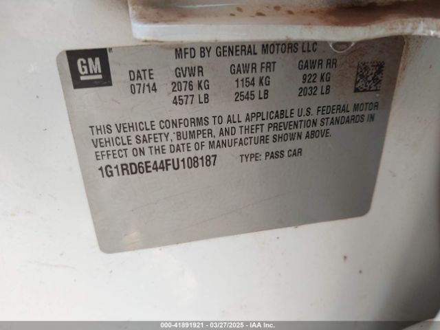 1G1RD6E44FU108187 Chevrolet Volt