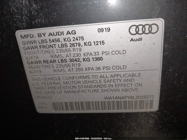 2020 AUDI Q5 WA1ANAFY8L2025272 Photo 8