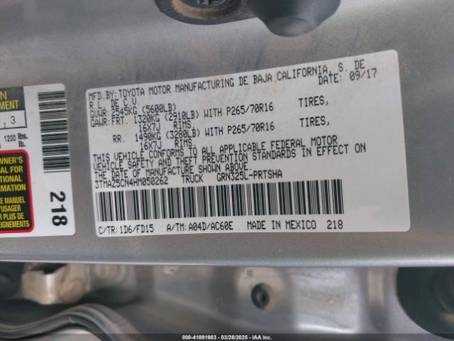 3TMAZ5CN4HM050262 Toyota Tacoma Trd Off Road