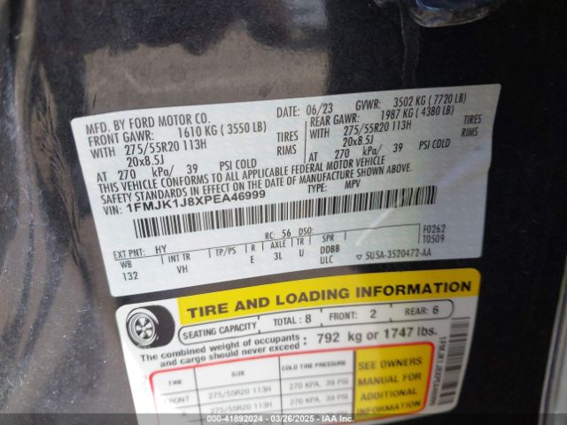 1FMJK1J8XPEA46999 Ford Expedition Xlt Max