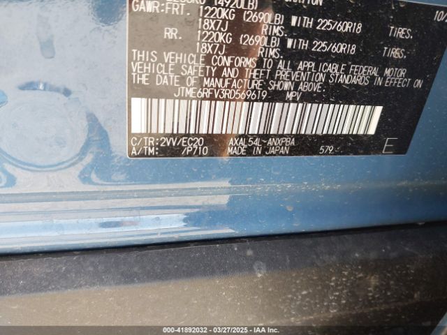 JTME6RFV3RD569619 Toyota Rav4 Hybrid Xse