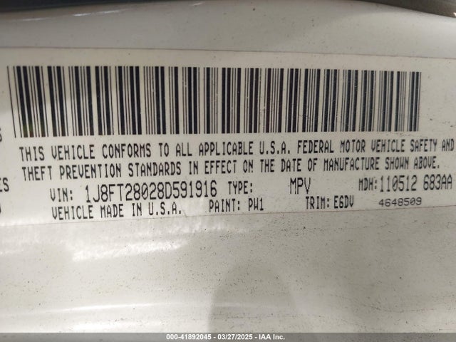 2008 JEEP PATRIOT 1J8FT28028D591916 Photo 8