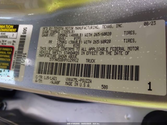 5TFNA5DBXPX129912 Toyota Tundra Platinum