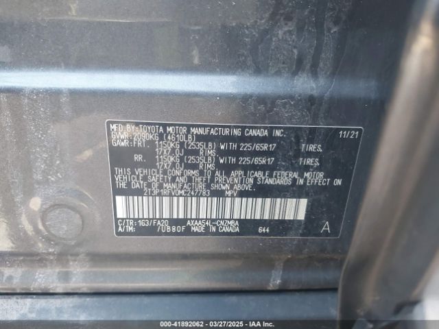 2T3P1RFV0MC247783 Toyota Rav4 Xle