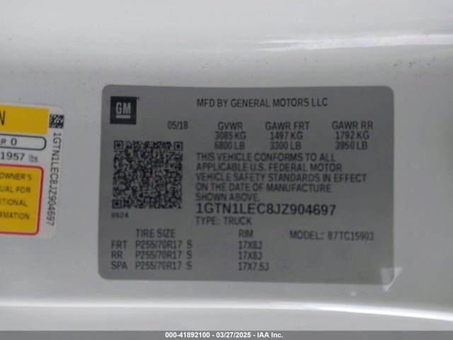 1GTN1LEC8JZ904697 GMC SIERRA 1500