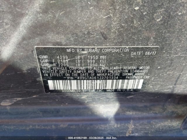 4S3GTAD61J3701334 Subaru Impreza 2.0i Premium