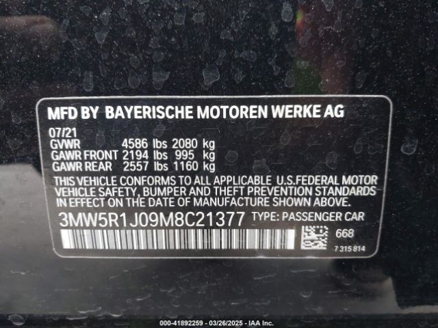 3MW5R1J09M8C21377 BMW 330I