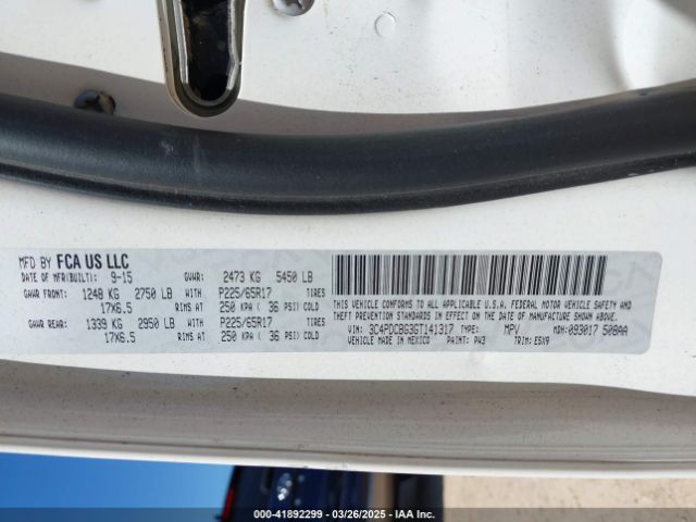 3C4PDCBG3GT141317 Dodge Journey Sxt