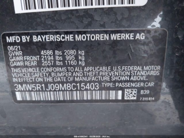 3MW5R1J09M8C15403 BMW 330I