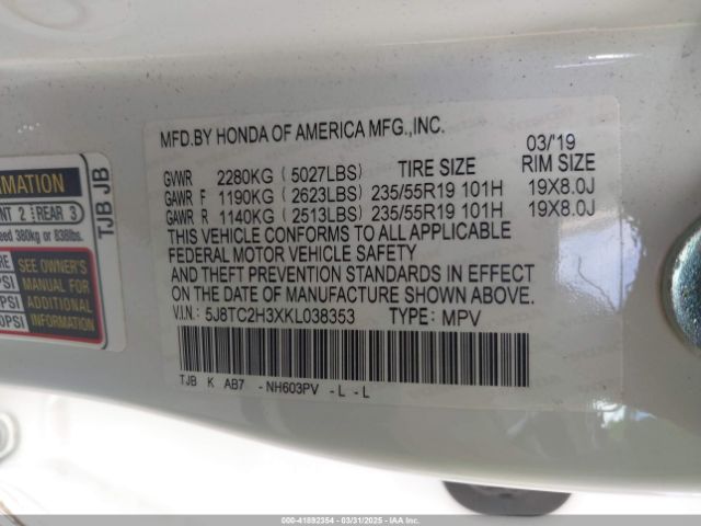 2019 ACURA RDX 5J8TC2H3XKL038353 Photo 8