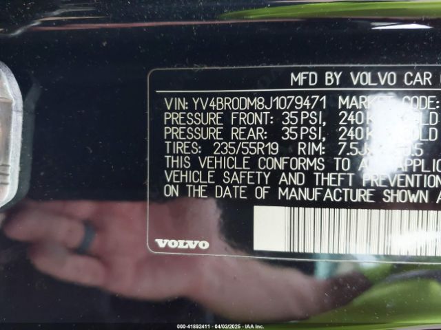YV4BR0DM8J1079471 Volvo Xc60 Hybrid T8 R-design