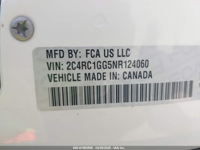 2C4RC1GG5NR124060 Chrysler Pacifica Limited