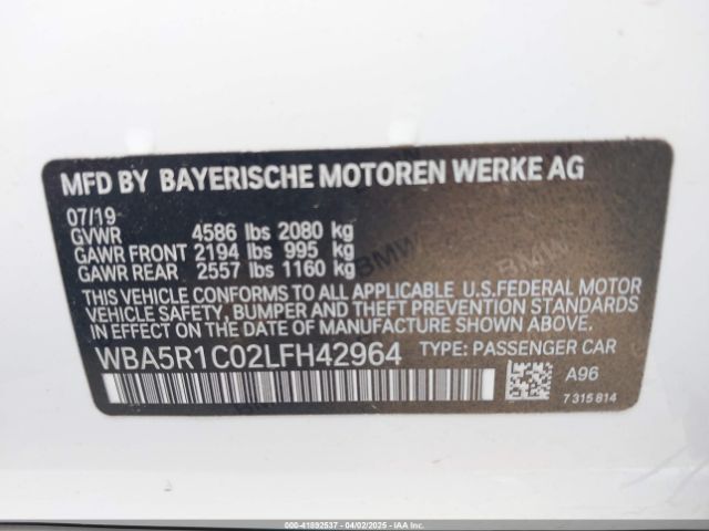 WBA5R1C02LFH42964 BMW 330I