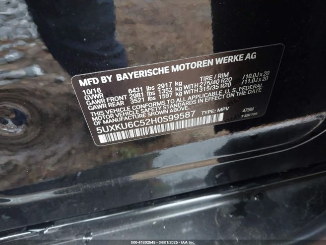 2017 BMW X6 5UXKU6C52H0S99587 Photo 8