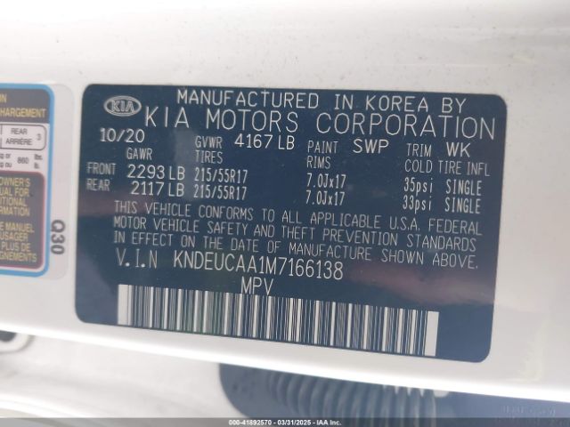KNDEUCAA1M7166138 KIA SELTOS S