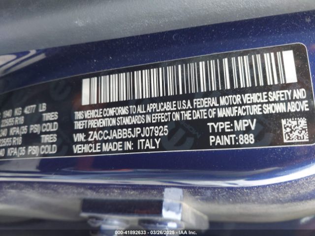 ZACCJABB5JPJ07925 Jeep Renegade Altitude Fwd