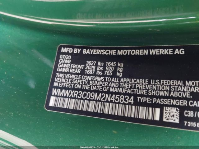 2021 MINI HARDTOP WMWXR3C09M2N45834 Photo 8