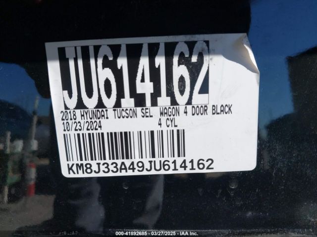 KM8J33A49JU614162 Hyundai TUCSON SEL