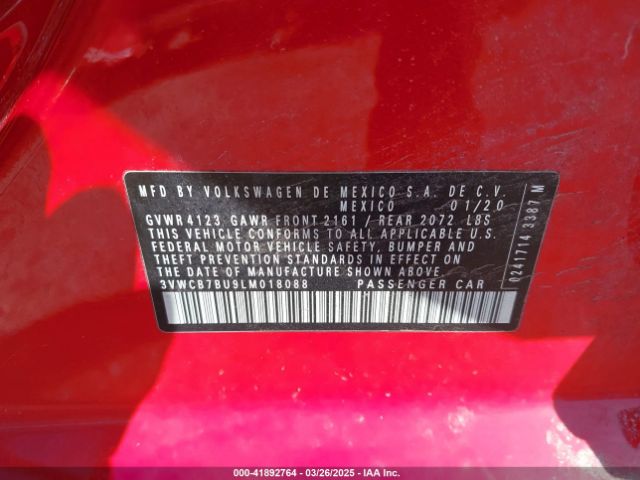 2020 VOLKSWAGEN JETTA 3VWCB7BU9LM018088 Photo 8