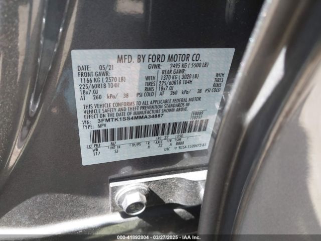 3FMTK1SS4MMA34887 Ford Mustang Mach-e Select