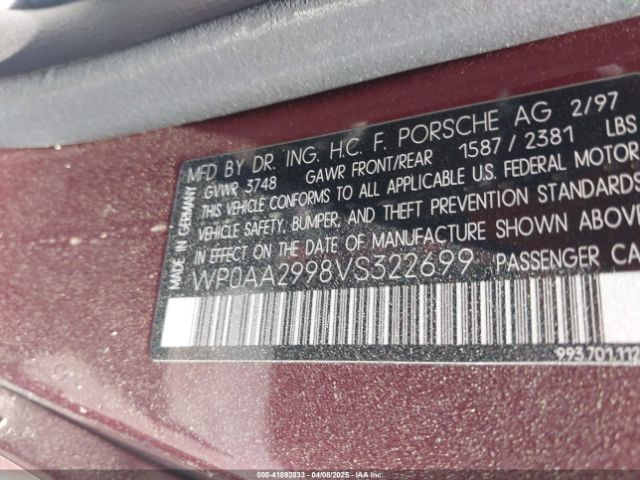 1997 PORSCHE 911 WP0AA2998VS322699 Photo 8