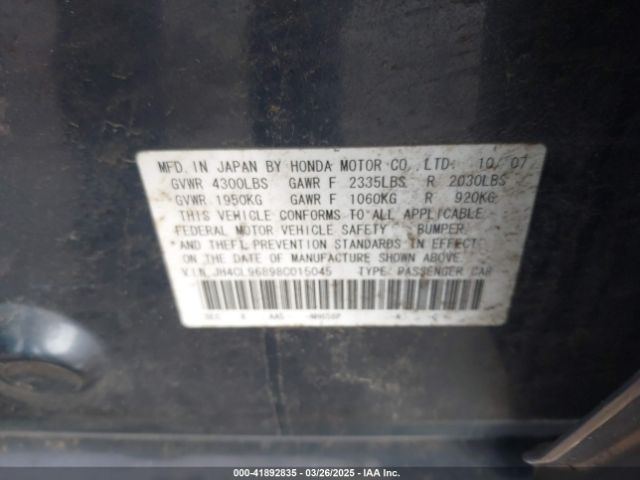2008 ACURA TSX JH4CL96898C015045 Photo 8