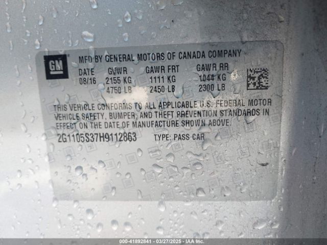 2G1105S37H9112863 Chevrolet IMPALA 1LT