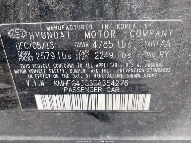KMHFG4JG3EA354276 Hyundai Azera
