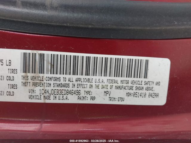 1C4NJDEB3ED846496 Jeep Compass Latitude