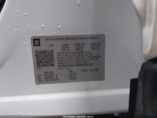 2021 CHEVROLET EQUINOX 2GNAXXEV4M6128145 Photo 8